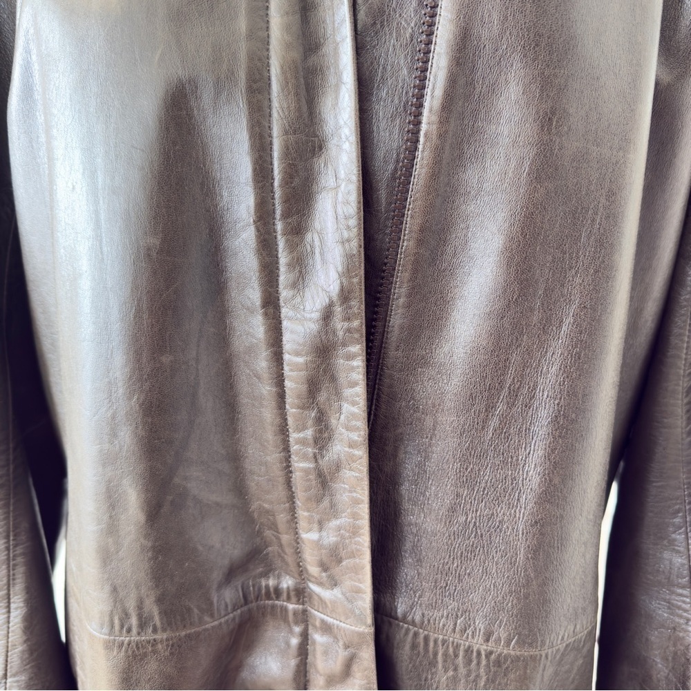Vintage 90’s Jil Sander Brown Leather Jacket - Picture 7 of 13